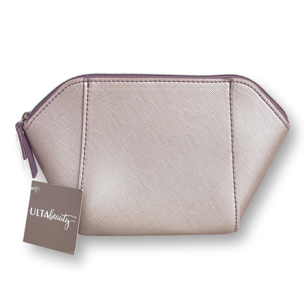 Ulta Beauty Metallic Makeup Bag Purple / Pink Zippered Cosmetic Toiletry Bag